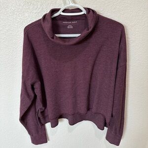 American Eagle Outfitters Women's Plum Cowl Neck waffle